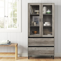 Gray china store hutch